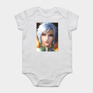 White Hair Anime Boy Baby Bodysuit